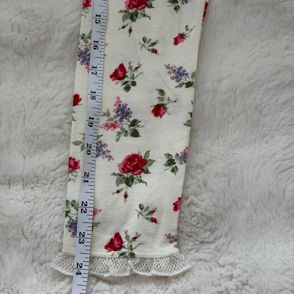 Lauren Ralph Lauren Cream Floral Rose Cotton Pajama Set-Romantic Sleepwear-S - Picture 15 of 16